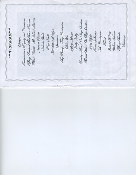 Pages 2 and 3 for "Mr. & Miss Black Mid-America" program. A schedule of events is listed with the title "PROGRAM". 